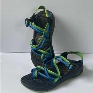 Chaco Blue and Green Strappy Sandals